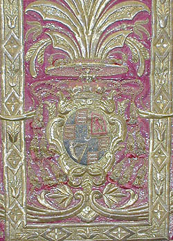 Red chasuble coat-of-arms