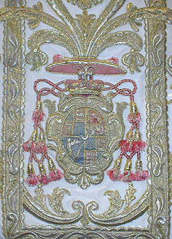 White chasuble coat-of-arms