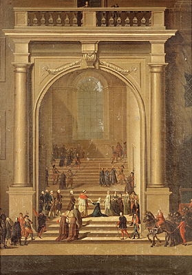 Queen Clotilde greets Pope Pius VII