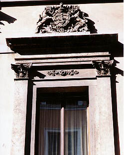 Arms over the central portal