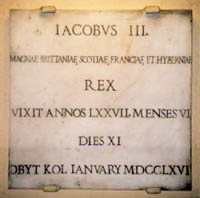 Tombstone of King James III and VIII