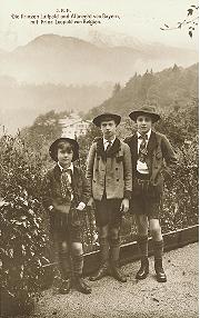 Princes Luitpold and Albert of Cornwall and Rothesay with Prince Leopold of Belgium